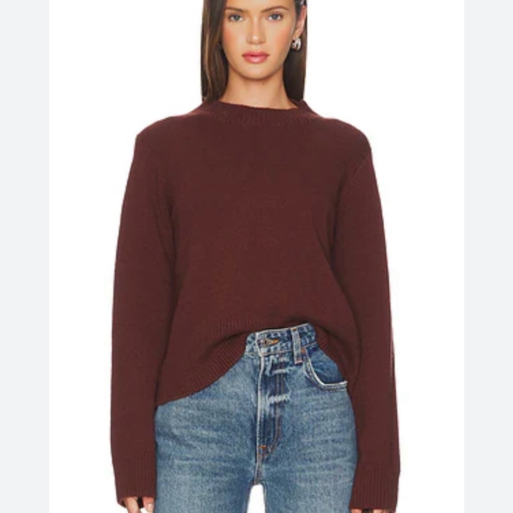 White + Warren Essential Cashmere Brown Crewneck Sweater size M